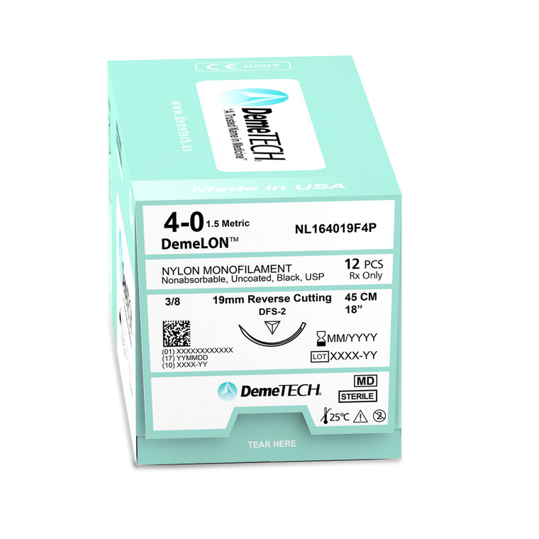 Demelon Nylon Suture - 45cm Black