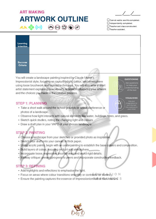 S5 PS Impressionist Landscapes Artwork Outline