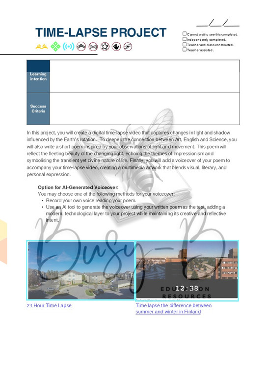 S5 PS Time‑Lapse Project with Poem