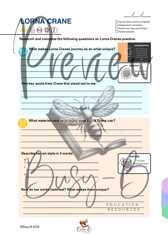 Lorna Crane Artist Research Task