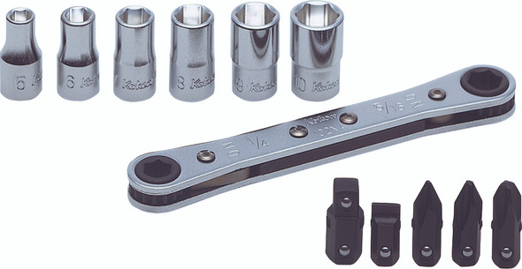 Koken R810C  Ratcheting Ring Wrench Bit and Socket Set