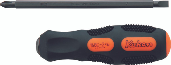 Koken 168C-2X6  INTERCHANGEABLE SCREWDRIVER PH2 X 6MM LENGTH 210MM