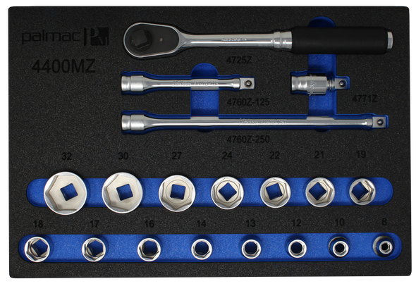 Koken Z-Series Set in Foam PM-HND-1001-00-F 1/2" Sq. Dr. Socket and Accessories Set Metric