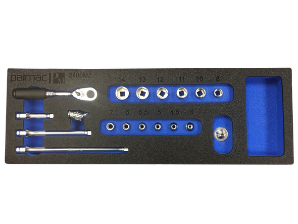 Koken Z-Series Set in Foam PM-HND-1005-00-F| 1/4"  Sq. Dr. Socket and Accessories Set Metric