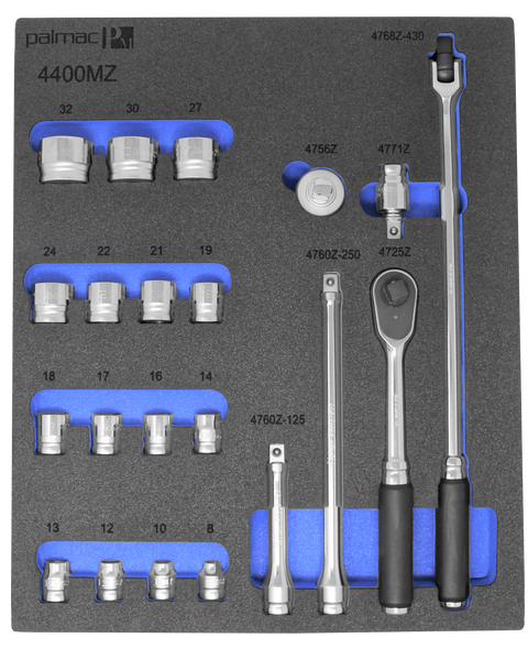 Koken Z-Series Set in Foam PM-HND-1006-00-F 1/2"  Sq. Dr.  Socket and Accessories Set Metric