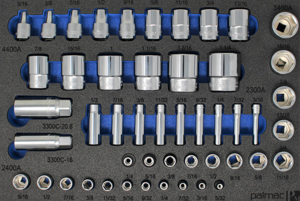 Koken Socket Set in Foam PM-HND-1013-00-F 1/4" 3/8" 1/2" Socket Set SAE