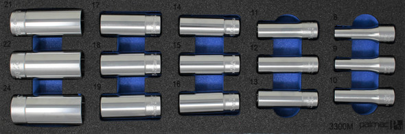Koken Socket Set in Foam PM-HND-1024-00-F 3/8" Sq. Dr. Deep Socket Set Metric