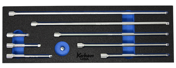 Koken Extension Bar Set in Foam PM-HND-1035-00-F 1/4" Extension Bar Set