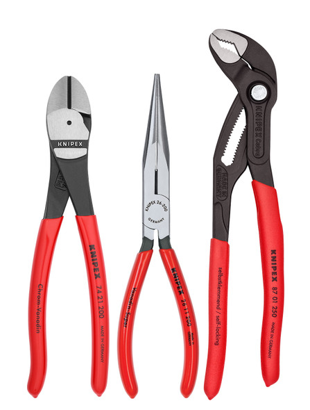 Knipex 00 20 08 US2 3 Pc Universal Pliers Set w/ Cobra Pliers