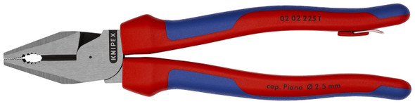 Knipex 02 02 225 T BKA High Leverage Combination Pliers, Multi-Component, Tethered Attachment