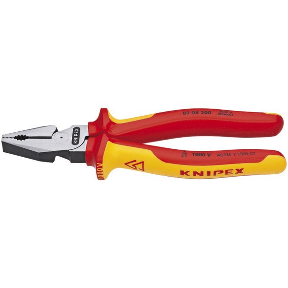 Knipex 02 08 200 SBA High Leverage Combination Pliers, 1000V Insulated