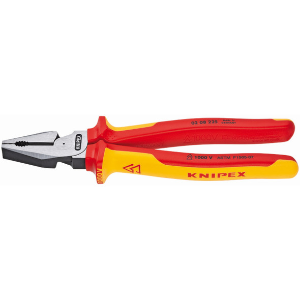 Knipex 02 08 225 SBA High Leverage Combination Pliers, 1000V Insulated