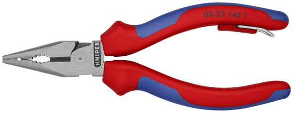 Knipex 08 22 145 T BKA Needle-Nose Combination Pliers, Multi-Component, Tethered Attachment