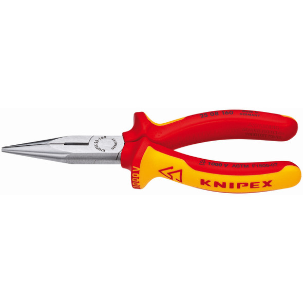 Knipex 25 08 160 SBA Long Nose Pliers w/ Cutter, 1000V Insulated