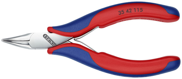 Knipex 35 42 115 Electronics Pliers, Half Round Tips, 45 degree Angled, Multi-Component