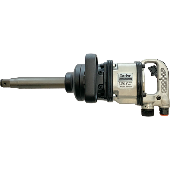 Taylor Pneumatic T-6796L-6 1" Super Duty Straight Impact Wrench 6" Extended Anvil Max Torque 1900 lb-ft