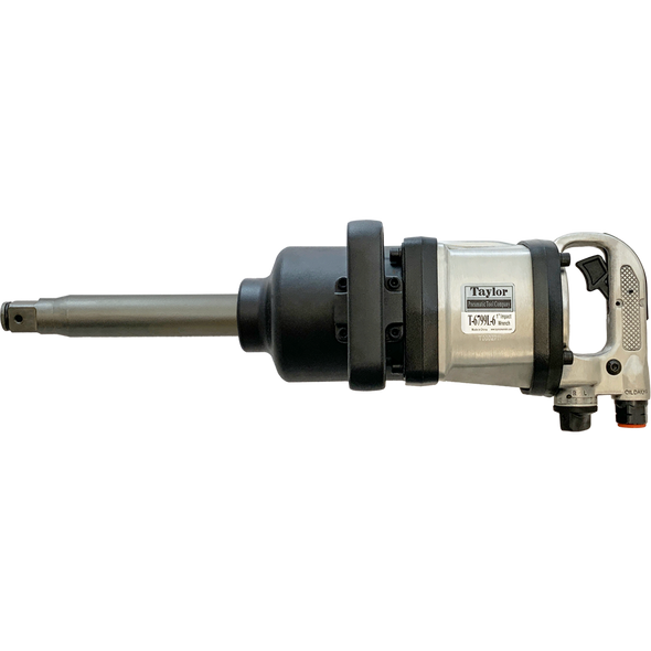 Taylor Pneumatic T-6799L-6 1" Super Duty Hi-Torque Straight Impact Wrench 6" Extended Anvil Max Torque 2750 lb-ft