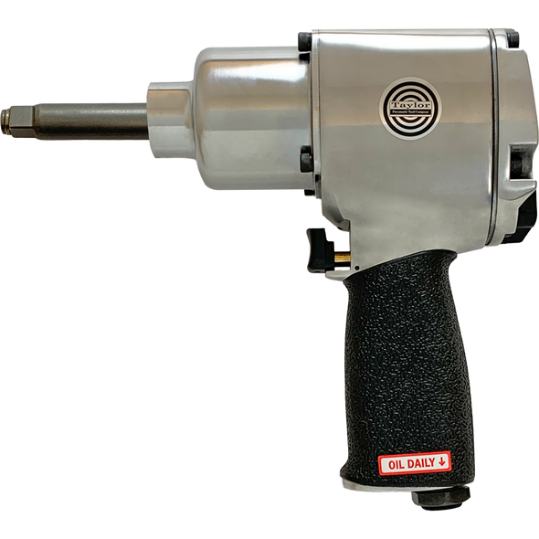 Taylor Pneumatic T-7749L 1/2" Super Duty Impact Wrench 2" Extended Anvil 500/600 lb-ft Max Torque