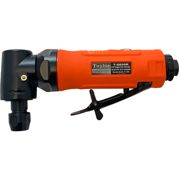 Taylor Pneumatic T-8859R 1/4" Angle Die Grinder - Rear Exhaust 0.45 HP 18000 RPM