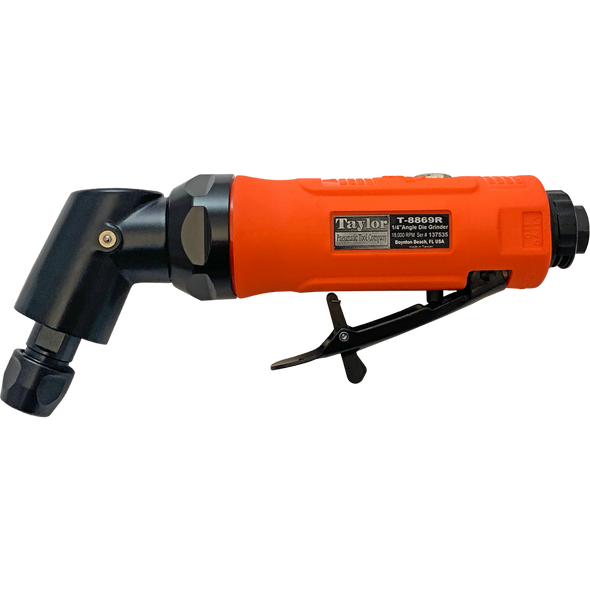 Taylor Pneumatic T-8869R 1/4" 115 deg Angle Die Grinder - Rear Exhaust .45 HP 18000 RPM