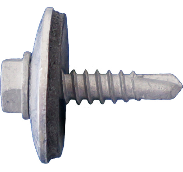 8 x 3/4 Daggerz Hex Washer Head Self Drill Screws W/ 3/4" OD Aluminum Washer Dagger-Guard Coating 100 pcs