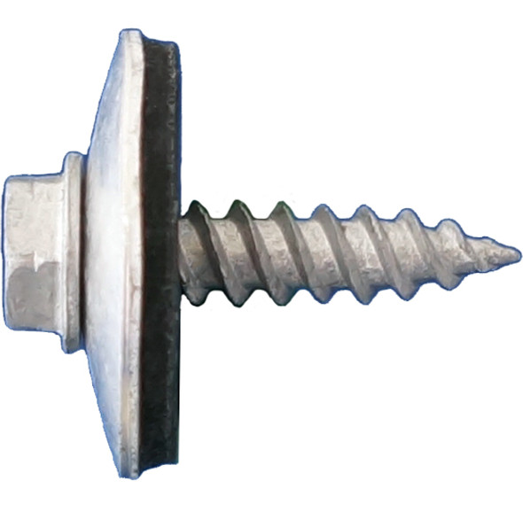 8 x 3/4 Daggerz Hex Washer Head Sheet Metal Screws W/ 3/4" OD Aluminum Washer Dagger-Guard Coating 100 pcs