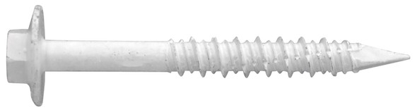 1/4 x 3 Daggerz Quick-Con Hex Flange Concrete Screws White Dagger-Guard Coating 100 pcs