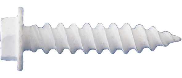 8 x 1/2 Daggerz Unslotted Hex Washer Head w/Serrations Sheet Metal Screws Dagger-Guard Coating White 100 pcs