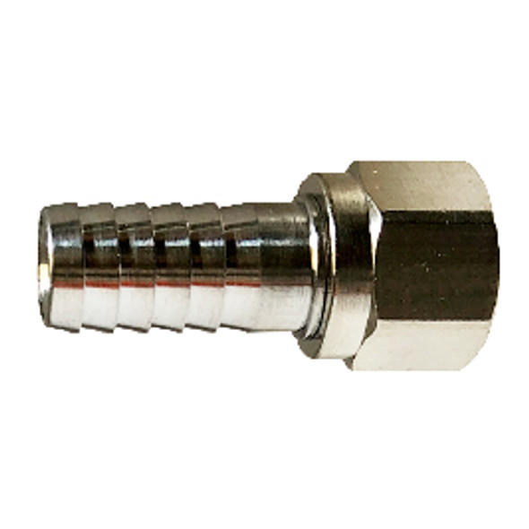 3/8 BARB X 1/4 FE FL SWIVEL #304 SS - 34510