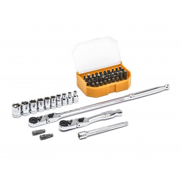 GEARWRENCH 45 Pc. 1/4" Drive 6 Point Metric  Slim Head Mechanics Tool Set 81032