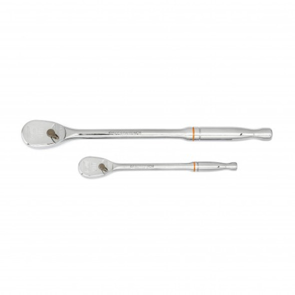 GEARWRENCH 2 Pc. 1/4" and 3/8" Drive 90-Tooth Long  Handle Teardrop Ratchet Set 81268T