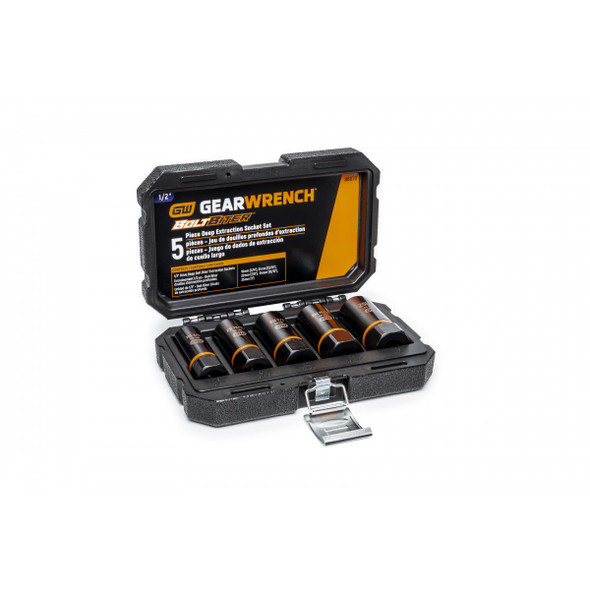 GEARWRENCH 5 Pc. 1/2" Drive Bolt Biter Deep Extraction Socket Set 86070