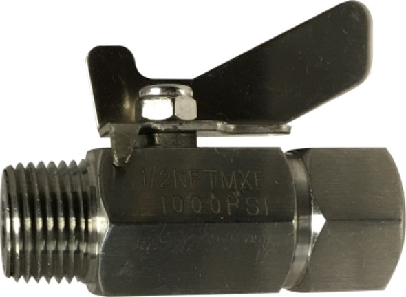 M X F 1,000# SS Mini Ball Valve 1/4 MIP X FIP S.S. MINI BALL VALVE - 46903SS