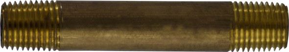 Brass Nipple 1/4 Diameter 1/4 X 3 RED BRASS NIPPLE - 40024