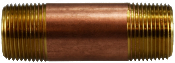 Brass Nipple 3/4 Diameter 3/4 X CLOSE RED BRASS NIPPLE - 40080