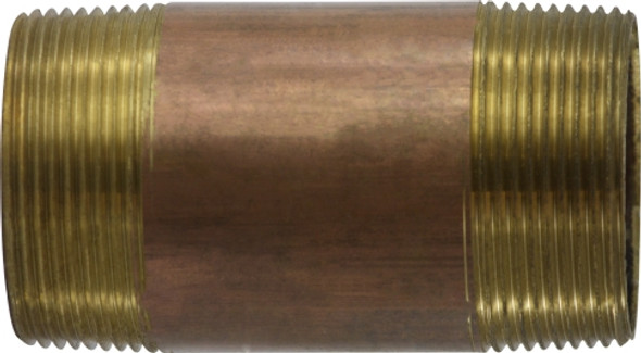 Brass Nipple 2-1/2 Diameter 2-1/2 X 3 RED BRASS NIPPLE - 40181