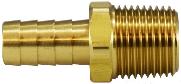 Brass Rigid Male Barb Adapter 1/2 BARB X 1/2 BSPT MALE ADAPTER - 32456
