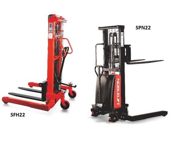NobleLift Semi-Electric Stackers, Capacity 2,200 lbs - HSPN22-63