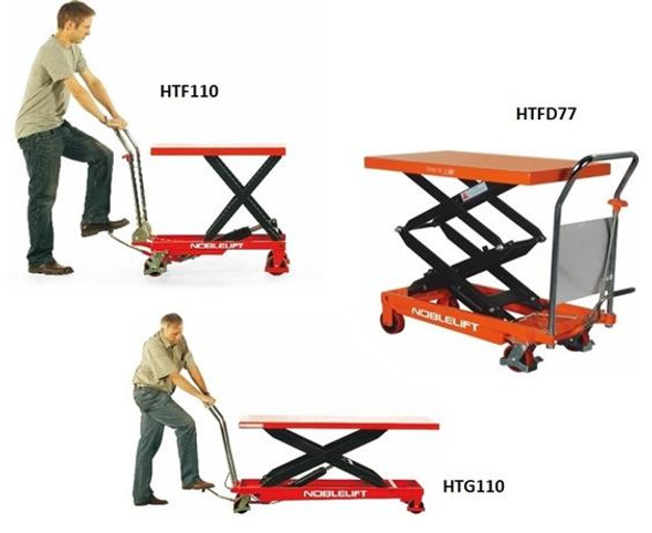 NobleLift Manual Scissor Lift Tables, Capacity 2,200 lbs - HTG220