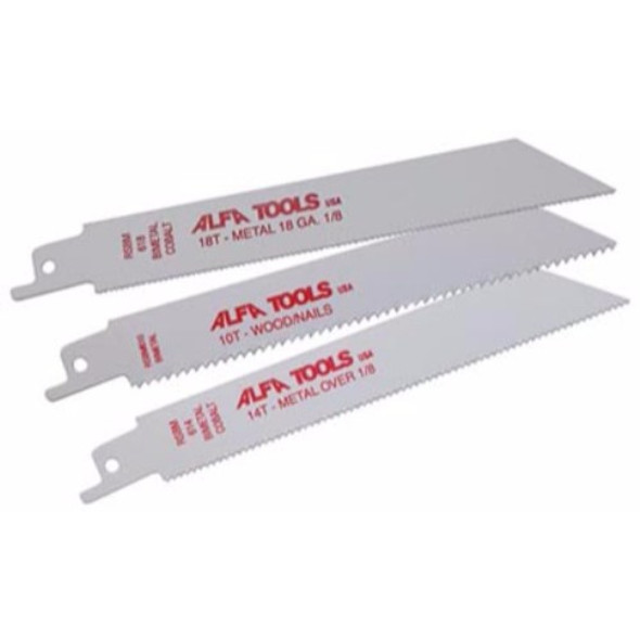 Alfa Tools BI-METAL 6" 10TPI RECIPROCATING SAW BLADE POUCHED, RSBM610P