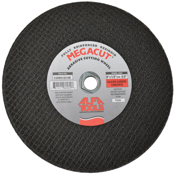 Alfa Tools 7" X 1/8"X5/8" DIAMETER CUT OFF WHEEL SILICON CARBIDE MASONRY, COW61520M