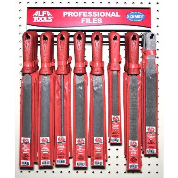 Alfa Tools 8" BASTARD THREE SQUARE FILE WITH HANDLE POUCHED, F65036HP
