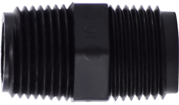 Hex Nipple 1/2 BLACK POLY HEX NIPPLE - 28614B