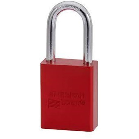 Reece 1 1/2" Aluminum Safety Padlock, 1 1/2" Steel Shackle, Keyed to Differ, RED - AL38RED