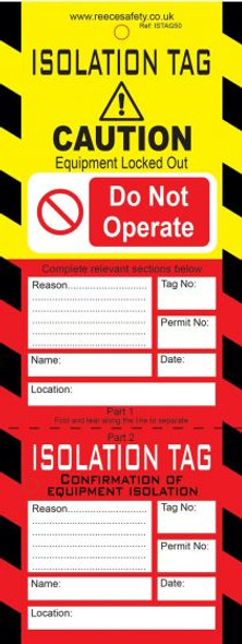 Reece Pack of 50 Isolation Tags - ISTAG50