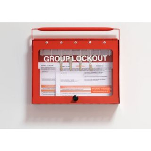 Reece Steel Portable Group Lockout Box - 8 hook. Color Red - GL1