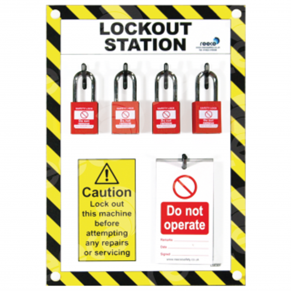 Reece 4 Lock lockout station with contents - LSE301FS