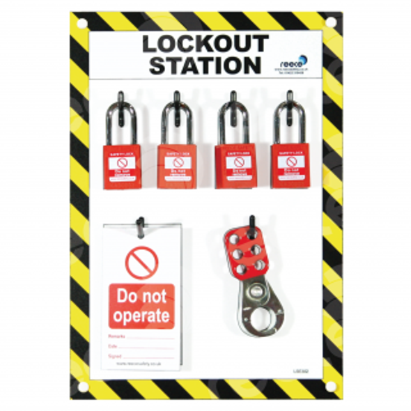 Reece 4 Lock lockout station with contents - LSE302FS