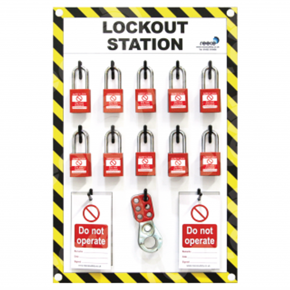 Reece 10 lock lockout station with contents - LSE303FS
