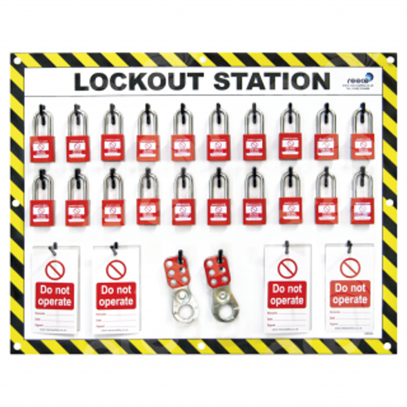 Reece 20 lock lockout station with contents - LSE304FS